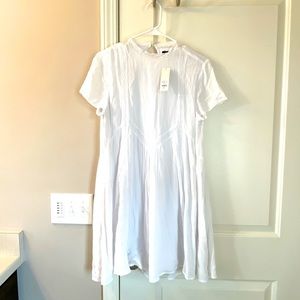 francescas white baby doll mini dress size L